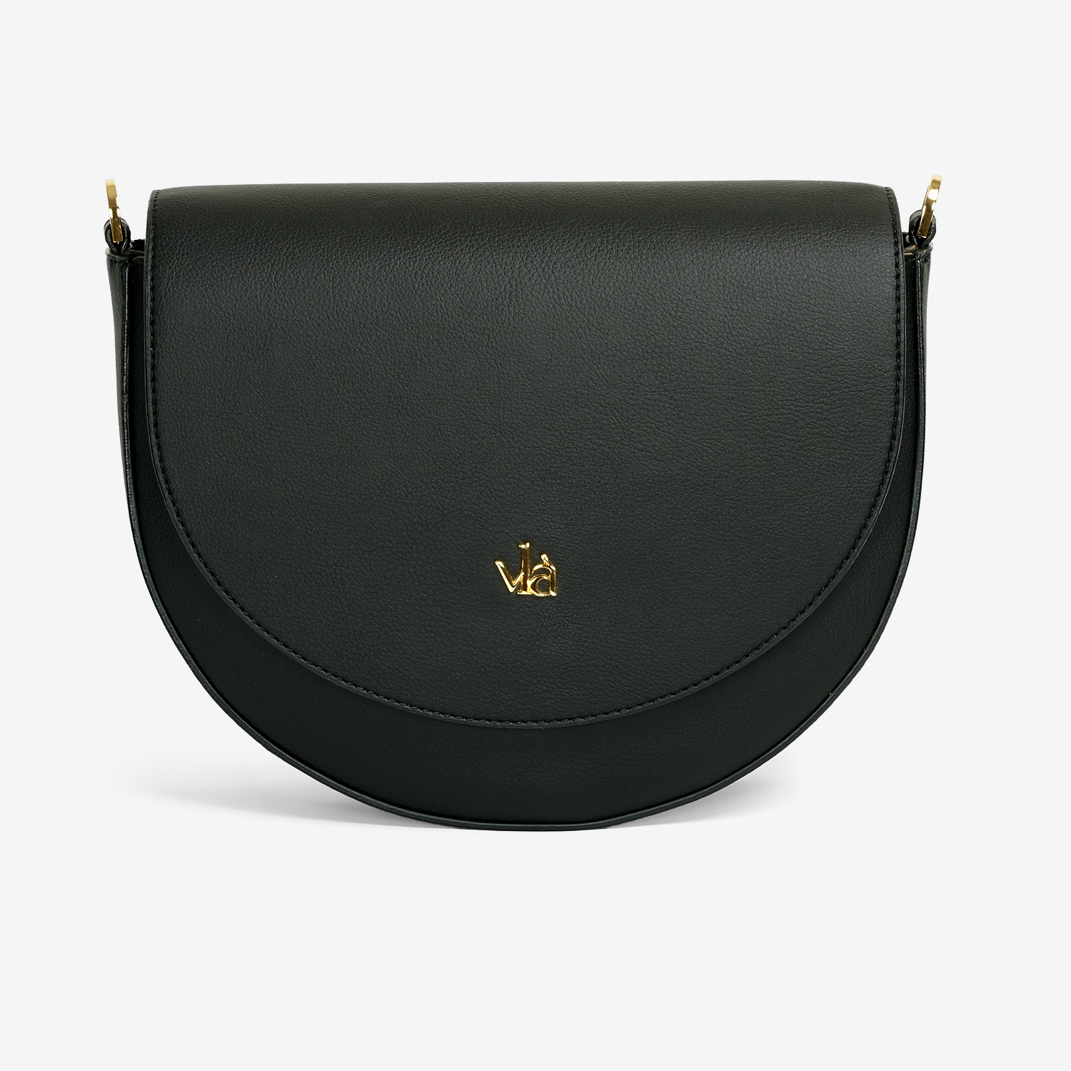 vlà Alice Half Moon Bag in Schwarz – Vorderansicht